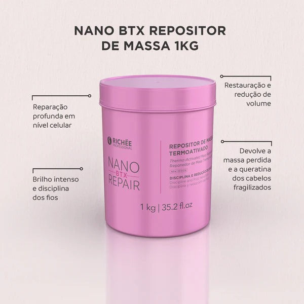 Richée NanoBtx Repair 500g – Repositor de Massa Termoativado com Efeito Liso e Brilho Intenso