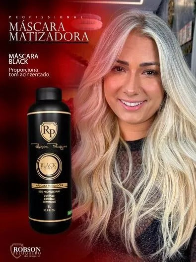 Robson Peluquero Matizador Black 1L | Efeito Acinzentado Intenso e Neutralização Profissional