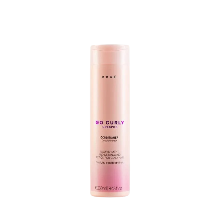 Braé Go Curly Crespos – Condicionador 250ml Nutrição Profunda + Definição + Anti-Frizz – Low Poo