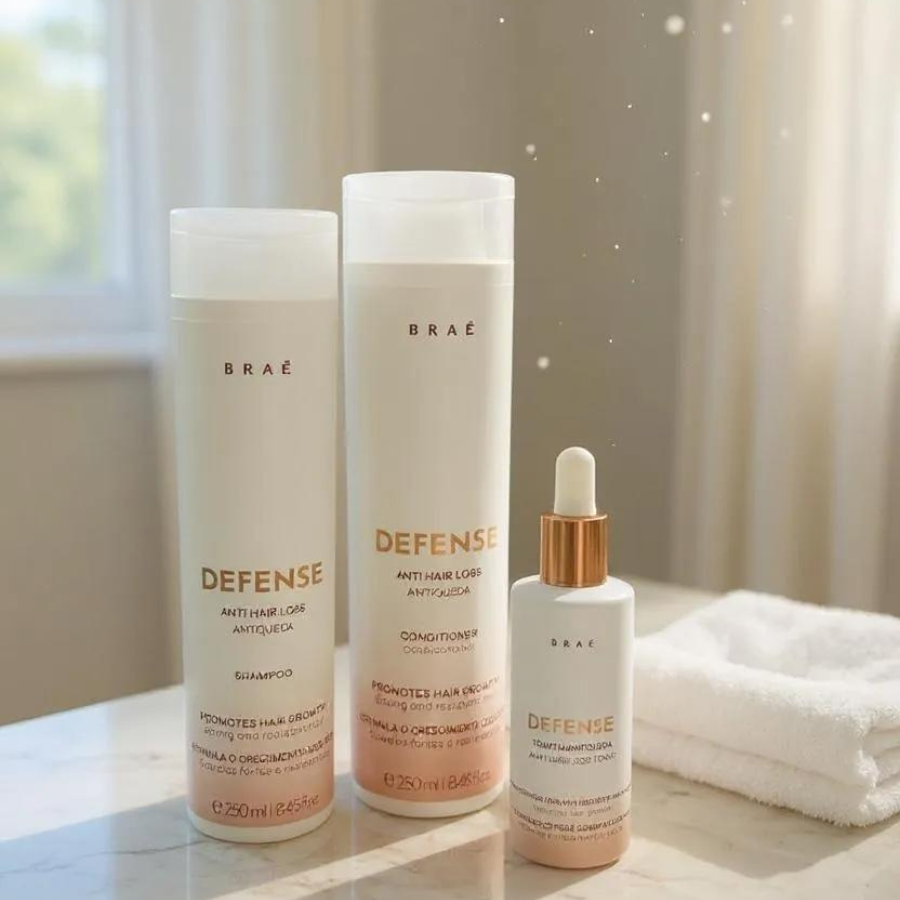Braé Defense Kit Antiqueda – Shampoo + Condicionador + Tônico | Crescimento e Fortalecimento Capilar