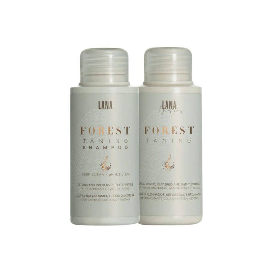 Lana Brasiles Kit Tratamento Alisante Orgânico Forest Tanino 100ml – Passo 1 e 2 | Vegano Profissional