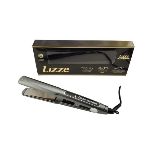Prancha Profissional Lizze Extreme 250°C 480°F – Chapinha de Titânio para Alisamento Rápido e Preciso