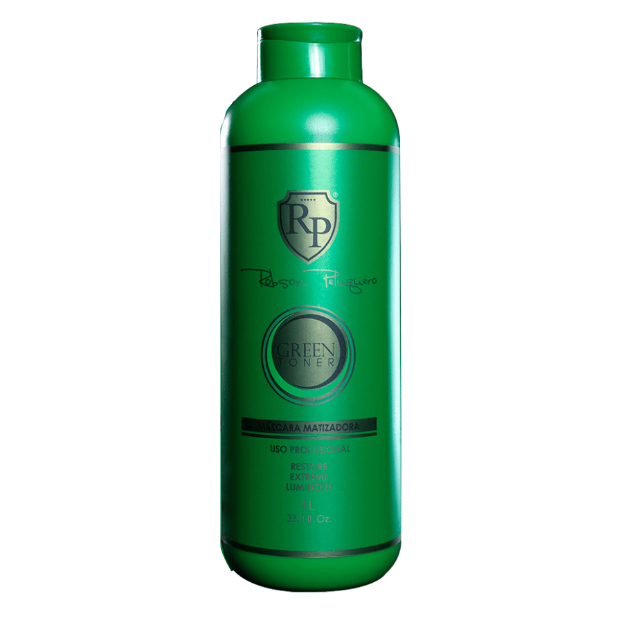 Robson Peluquero Máscara Matizadora Green 1L | Neutraliza Amarelado e Realça o Tom Perolado