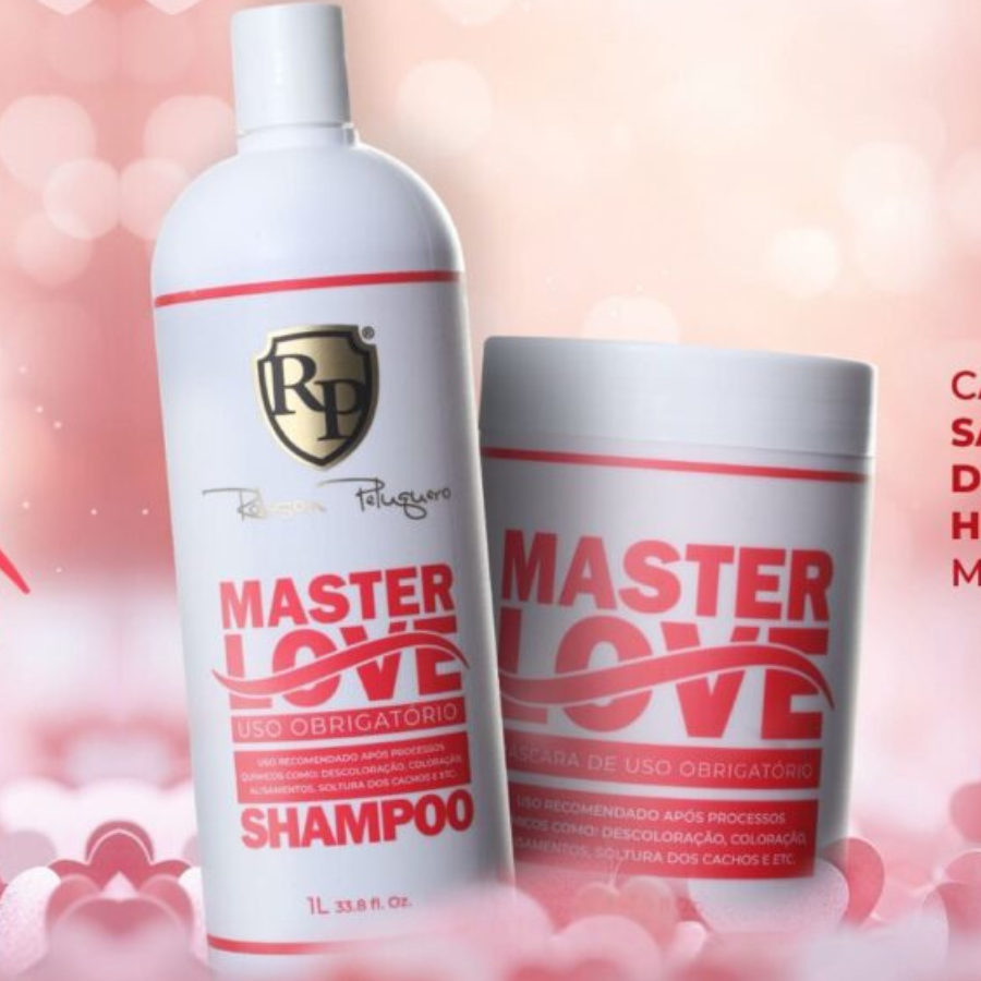 Robson Peluquero Master Love – Kit Profissional Shampoo 1L + Máscara 1kg Complexo Bio-Restore