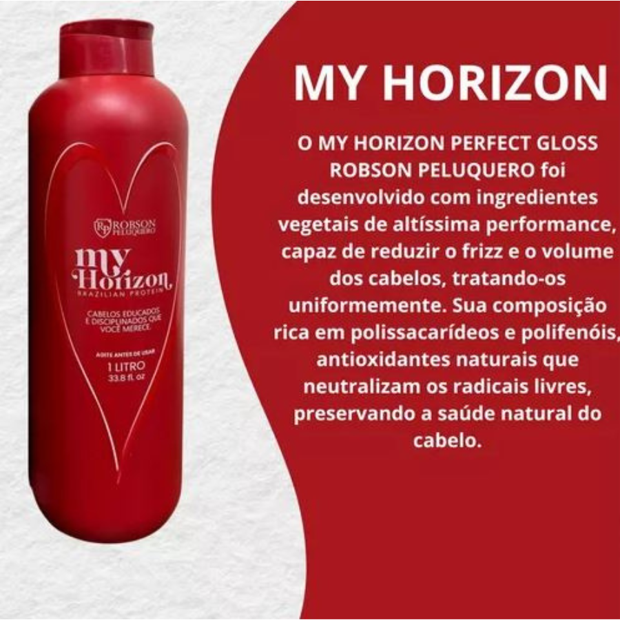 Tratamento Alisante Orgânico Robson Peluquero My Horizon Perfect Gloss 1L | Antifrizz e Controle de Volume