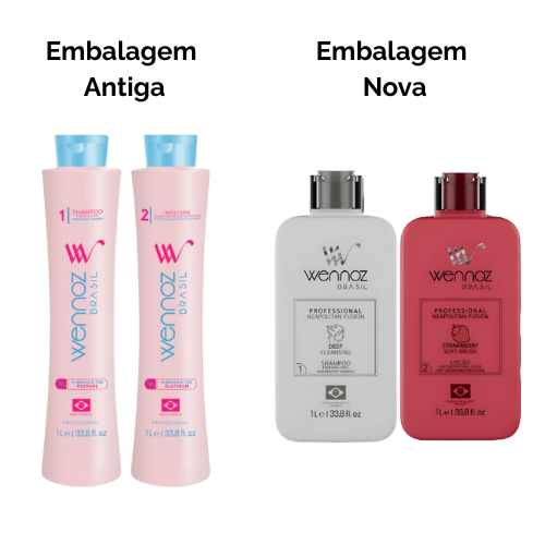 Wennoz Napolitan Fusion Strawberry B.Tox Anti-Frizz 1L – Tratamento Regenerador e Alinhador com Essência de Morango