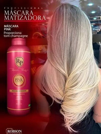 Robson Peluquero Matizador Pink 1L | Efeito Champagne com Hidratação Profunda