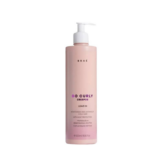 Braé Go Curly Crespos Leave-in 500g – Nutrição, Definição e Proteção Térmica para Cabelos Crespos