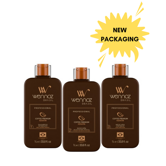 Wennoz Coffee Premium Kit Tratamento Alisante 3 Passos 1L