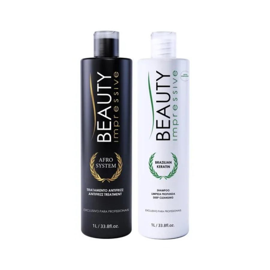 Beauty Impressive Afro System – Tratamento Alisante Orgânico Kit Profissional 2x1L