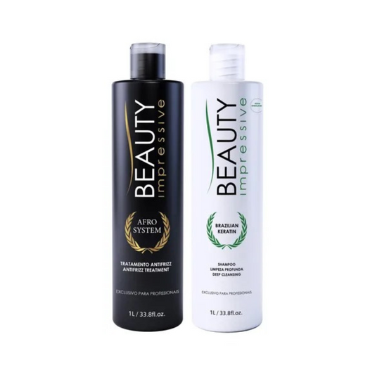Beauty Impressive Afro System – Tratamento Alisante Orgânico Kit Profissional 2x1L