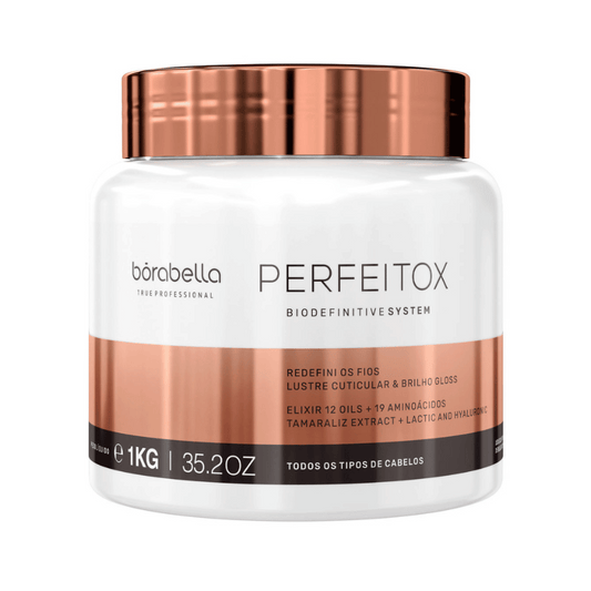 Borabella Perfeitox Bio Definitive System 1kg – Alisante Capilar Orgânico com 12 Óleos Nutritivos e 19 Aminoácidos