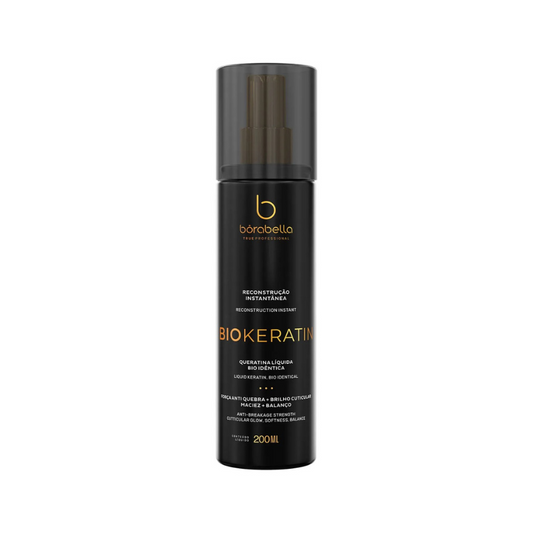 Borabella Biokeratin Queratina Líquida Bioidêntica 200ml – Reconstrução instantânea, força e brilho sem rigidez