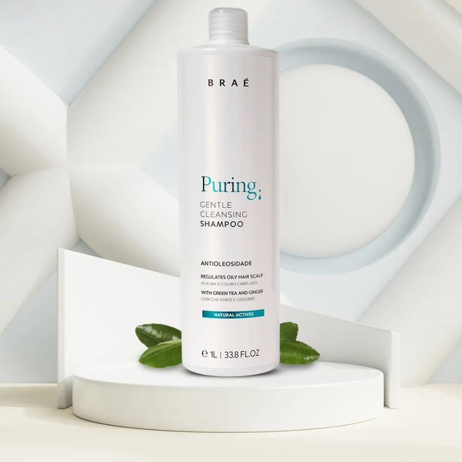 Braé Puring Shampoo Antioleosidade 1L - Controle da oleosidade com frescor