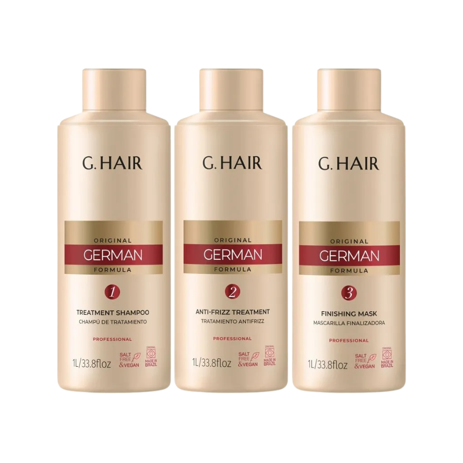 G. Hair Escova Alemã Profissional 3x1L – Tratamento Redutor com Queratina e Brilho Intenso