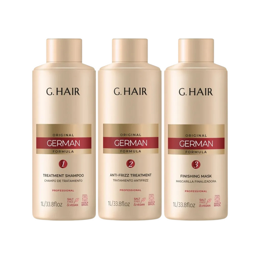 G. Hair Escova Alemã Profissional 3x1L – Tratamento Redutor com Queratina e Brilho Intenso
