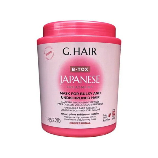 G.Hair Btox Japonês 1kg – Tratamento Profissional Vegano com Realinhamento e Brilho Intenso