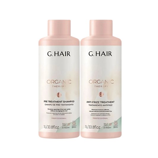G.Hair Organic Therapy 2x1L – Tratamento Antivolume e Antifrizz com Efeito Liso Natural