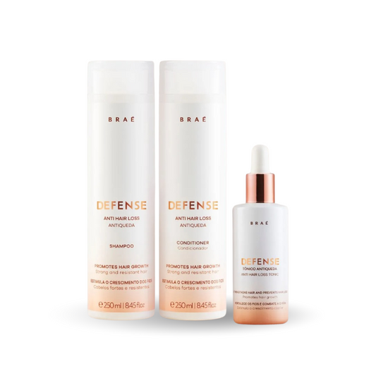 Braé Defense Kit Antiqueda – Shampoo + Condicionador + Tônico | Crescimento e Fortalecimento Capilar