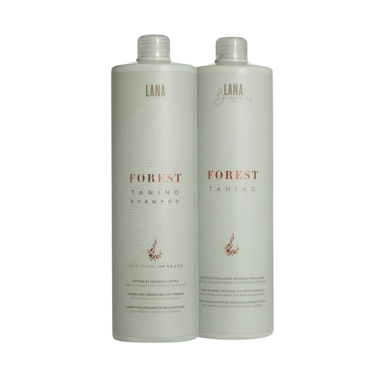 Lana Brasiles  Kit Tratamento Alisante Orgânico Forest Tanino 1L – Passo 1 e 2 | Vegano Profissional