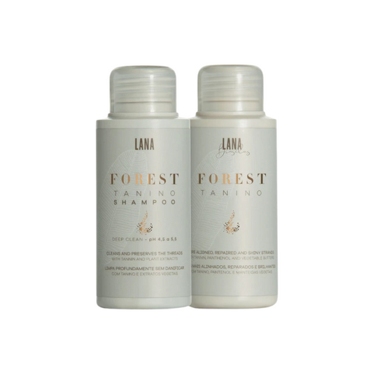 Lana Brasiles  Kit Tratamento Alisante Orgânico Forest Tanino 100ml – Passo 1 e 2 | Vegano Profissional