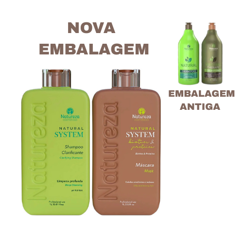 Kit Natureza Cosméticos Biotina Orgânica Tratamento Alisante 2 Passos 2x1L – Força, Crescimento e Brilho Profissional