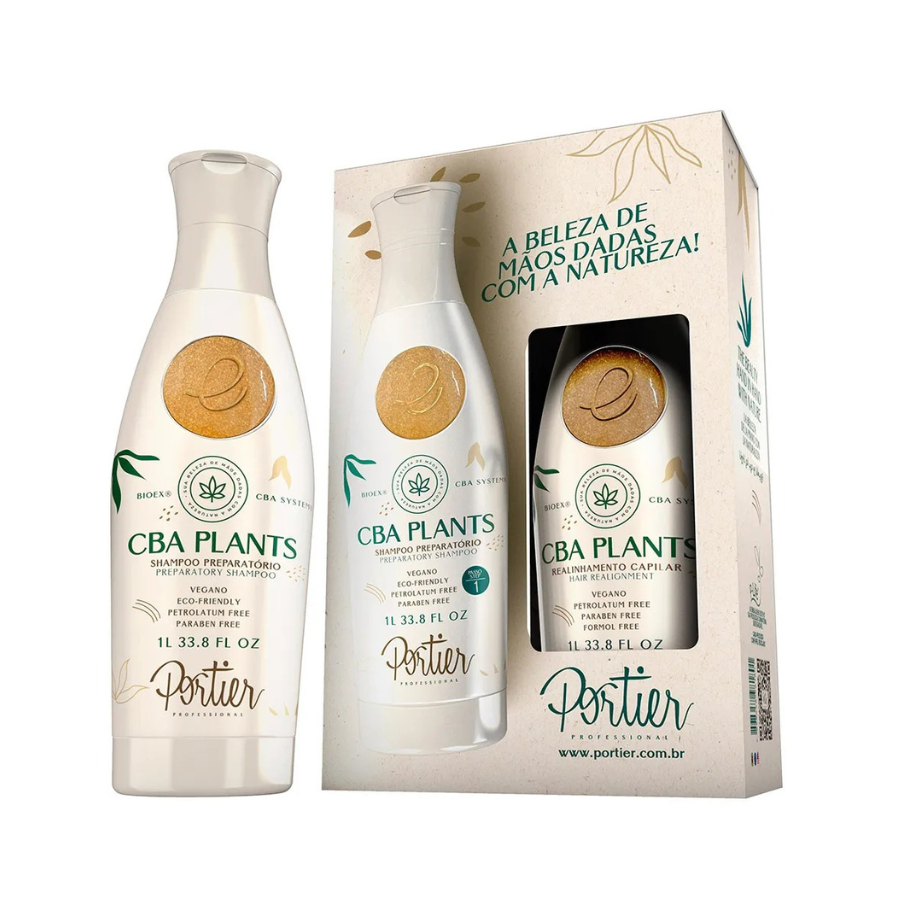 Portier CBA Plants – Tratamento Alisante Vegano Kit 1L