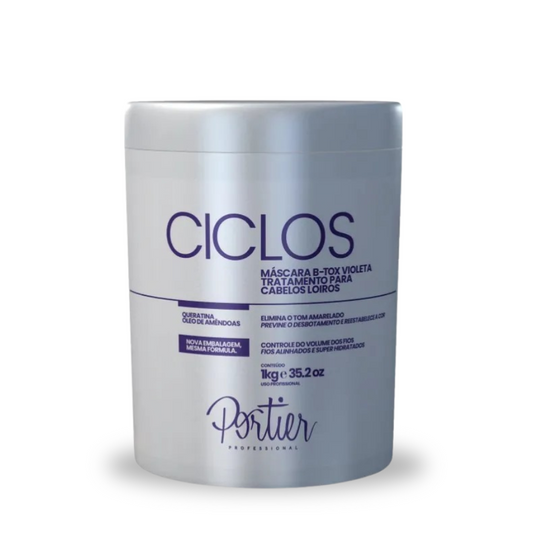 Portier Ciclos B-Tox Violet 1kg – Matização e Hidratação para Loiros Perfeitos