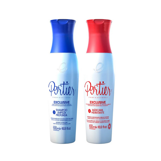 Portier Kit Exclusive 2x500ml – Alisante Capilar com Efeito Tridimensional e Hidratação Profunda