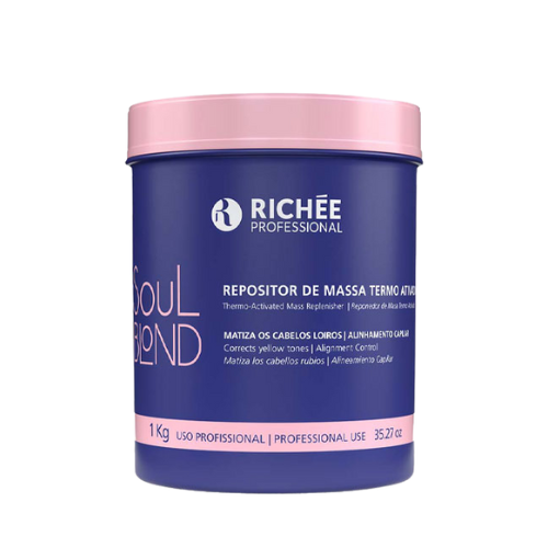 Richée Soul Blond 1kg – Repositor de Massa Termoativado com Ação Matizadora e Redução de Volume
