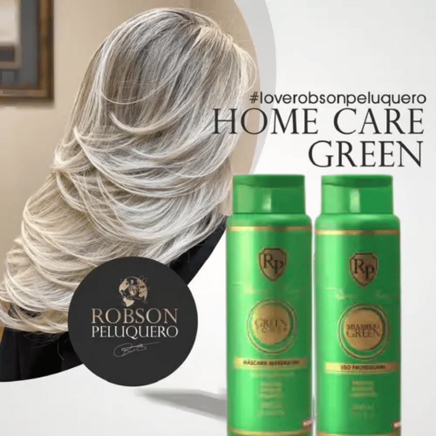 Robson Peluquero Kit Matizador Green Home Care  300ml - matizador para preservar o tom perolado dos fios