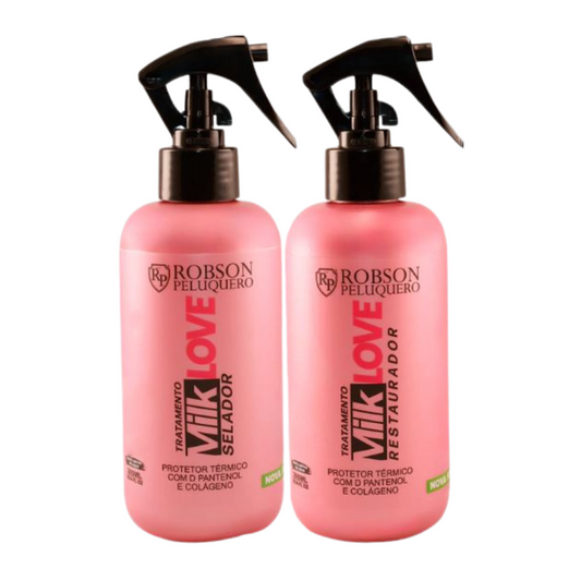 Robson Peluquero Kit Milk Love Restaurador + Selador — Protetor Térmico, Selagem e Brilho Imediato