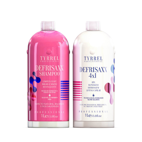 TYRREL DEFRISAXX 2 Passos 1L – Tratamento Alisante Orgânico com Nutrição e Reconstrução