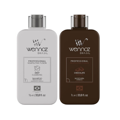 Wennoz Napolitan Fusion Chocolate 2x1L – Tratamento Alisante Orgânico com Cacau e Queratina