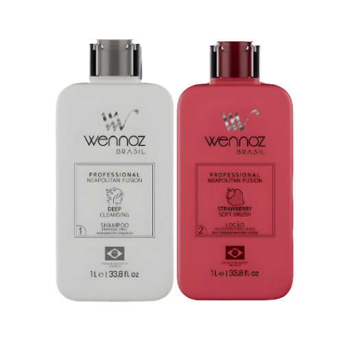 Wennoz Napolitan Fusion Strawberry B.Tox Anti-Frizz 1L – Tratamento Regenerador e Alinhador com Essência de Morango